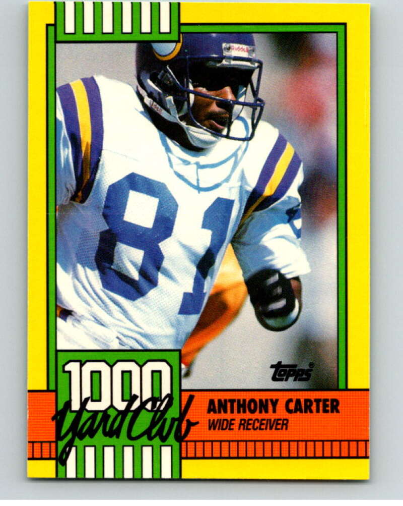 1990 Topps Football 1000 Yard Club (Two Asterisks) #26 Anthony Carter Image 1