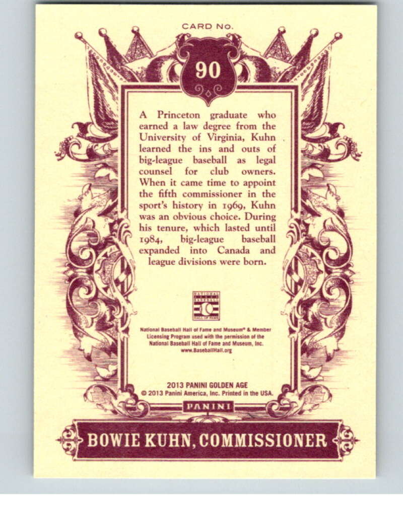2013 Panini Golden Age #90 Bowie Kuhn V87117 Image 2