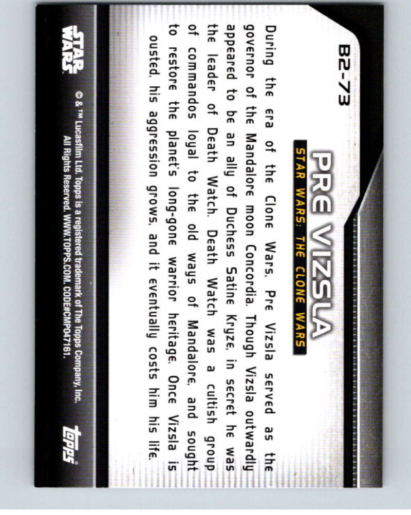 2021 Topps Star Wars Bounty Hunters #B2-73 Pre Vizsla The Clone Wars V87496 Image 2