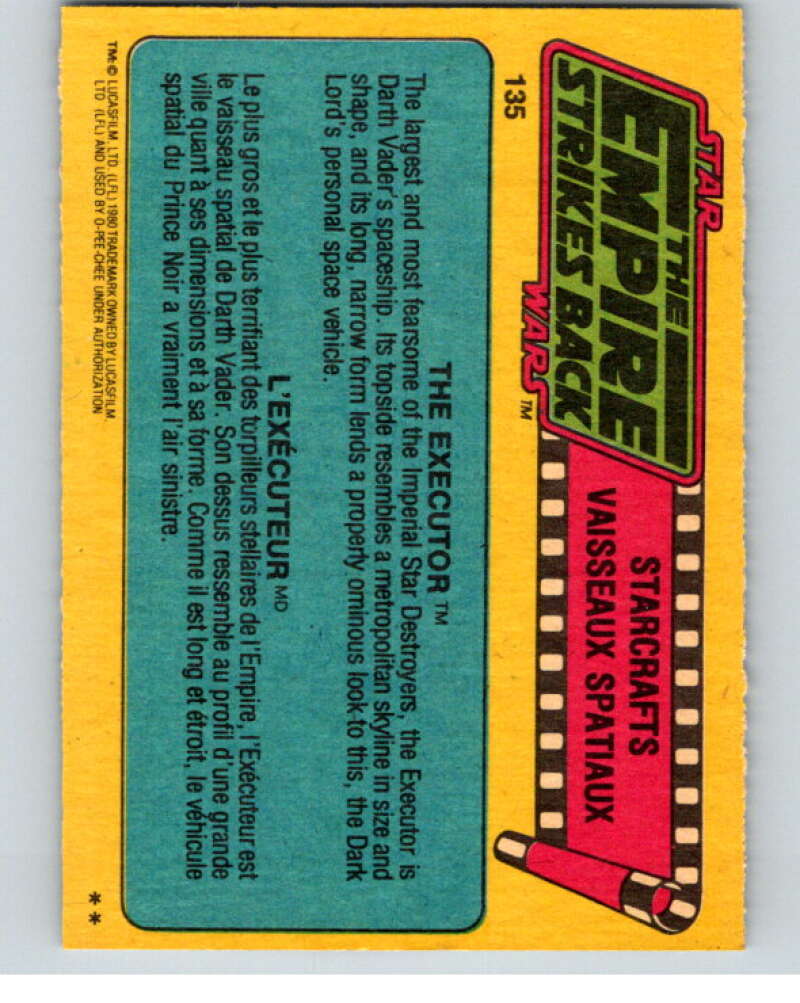 1980 OPC The Empire Strikes Back #136 Imperial Star Destroyer V91404 Image 2