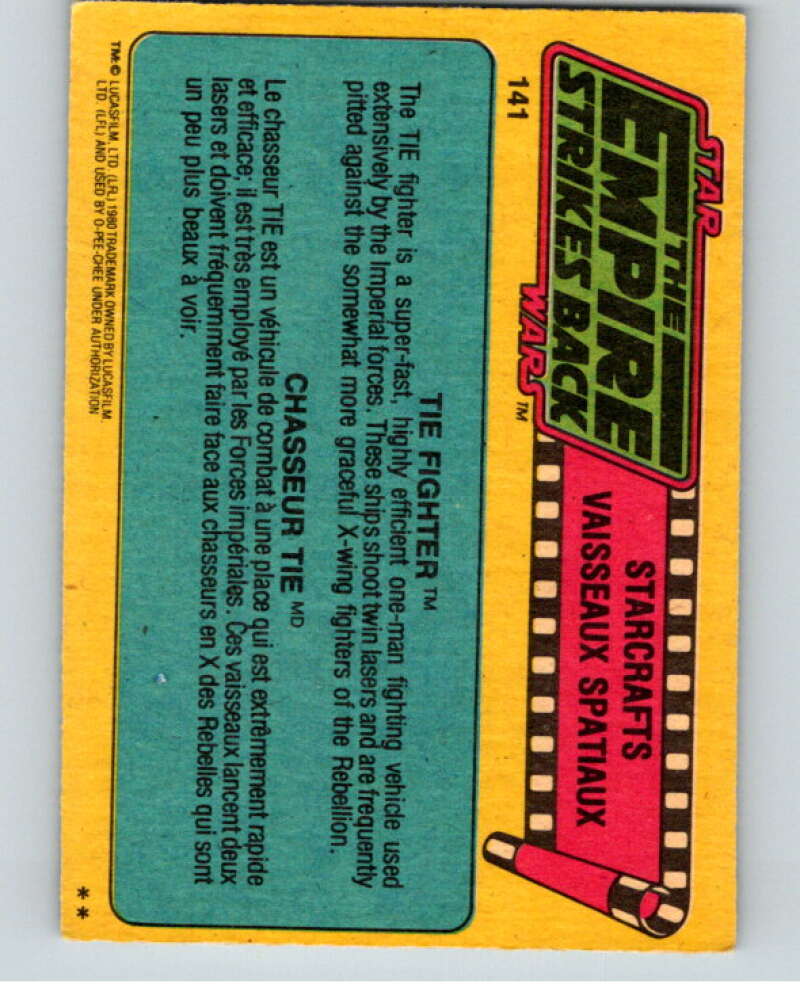 1980 OPC The Empire Strikes Back #141 TIE Fighter V91412 Image 2