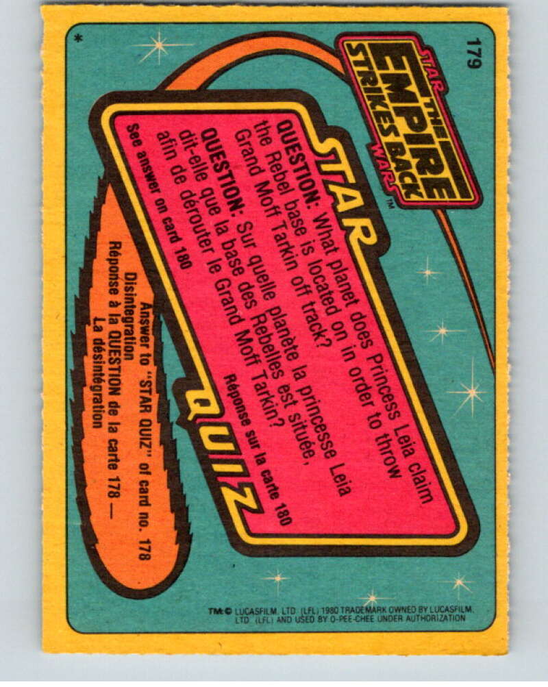 1980 OPC The Empire Strikes Back #180 The Wookiee at Work V91468 Image 2