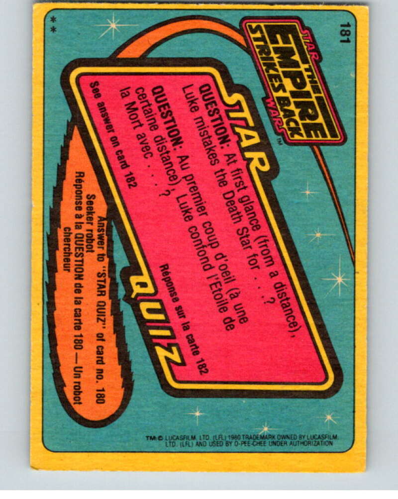 1980 OPC The Empire Strikes Back #181 Vader and a Bounty Hunter V91471 Image 2