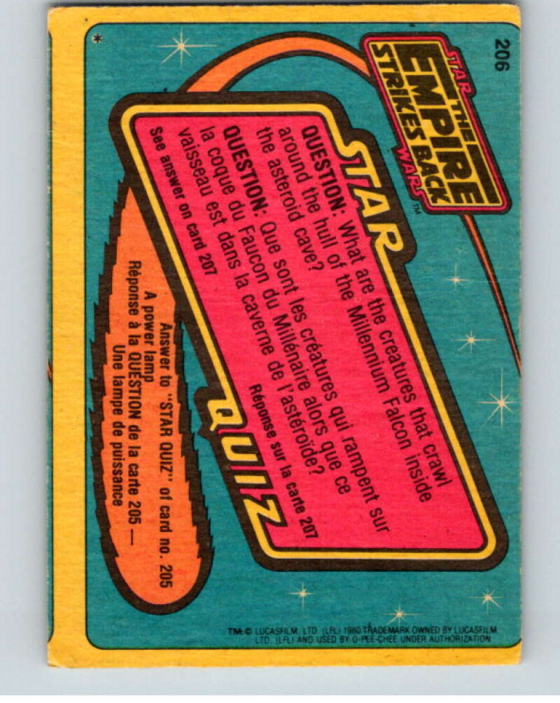 1980 OPC The Empire Strikes Back #206 Suspended in Carbon Freeze V91509 Image 2