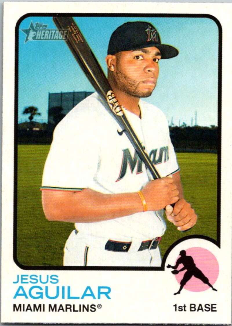 2022 Topps Heritage #298 Jesus Aguilar Miami Marlins V92124 Image 1