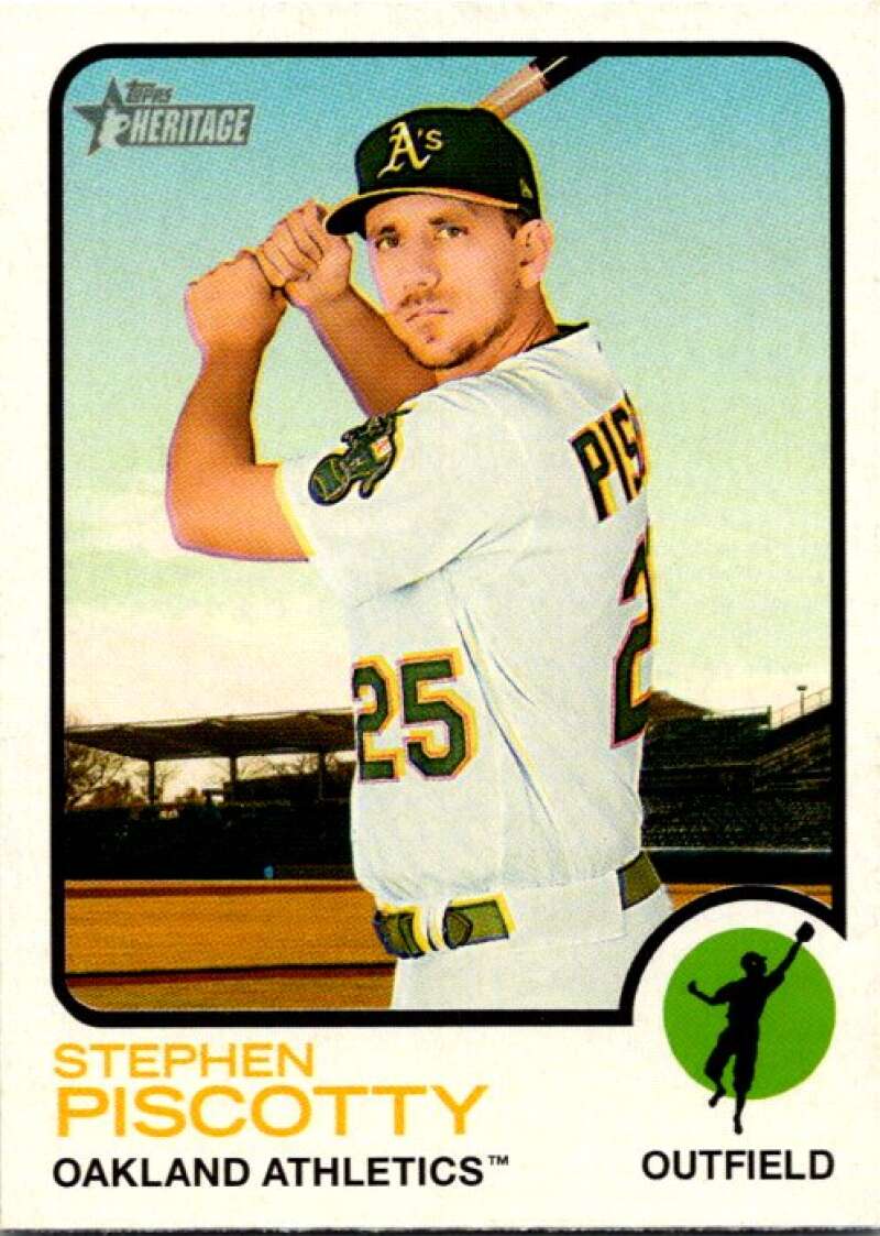 2022 Topps Heritage #342 Stephen Piscotty Oakland Athletics V92167 Image 1