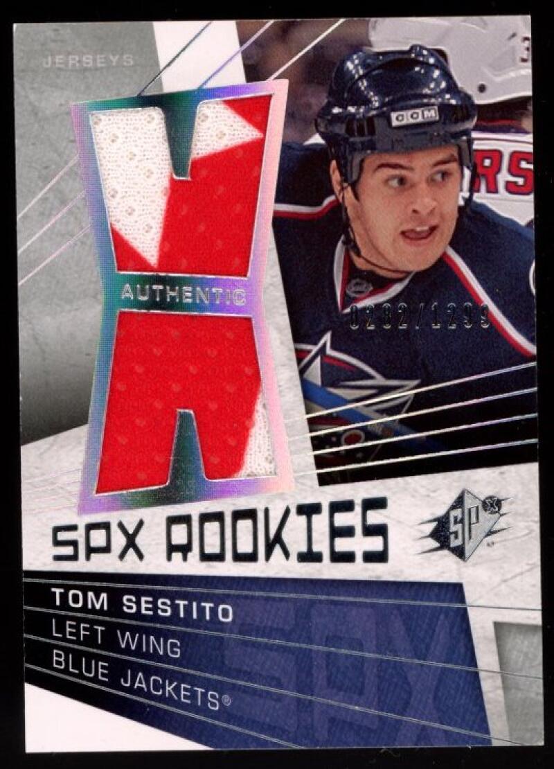 2008-09 Upper Deck SPx #153 Tom Sestito Jersey RC 282/1299 Rookie V92901 Image 1
