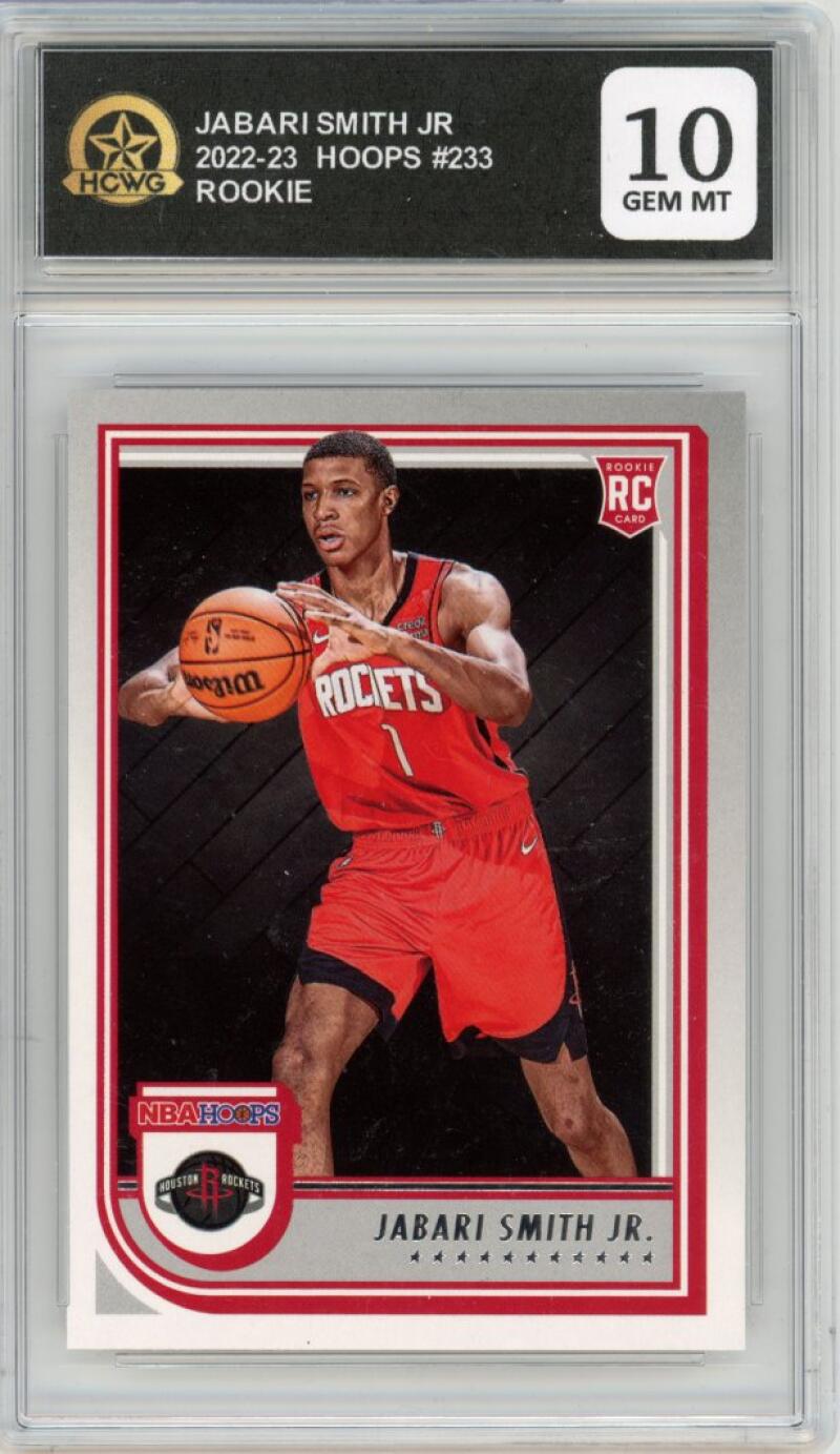 2022-23 Hoops #233 Jabari Smith Jr Rookie RC Houston Graded HCWG 10 Image 1