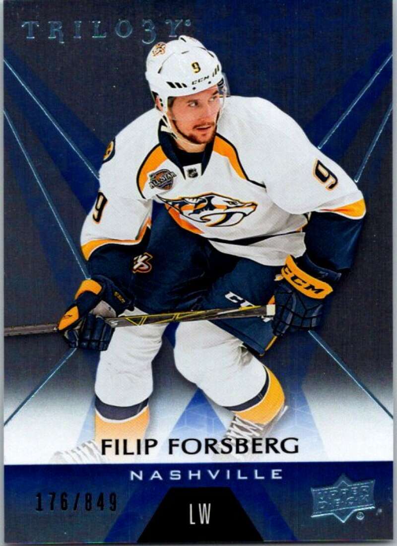 2016-17 Trilogy Blue Rainbow Foil #23 Filip Forsberg SER/849 Predators V93781 Image 1