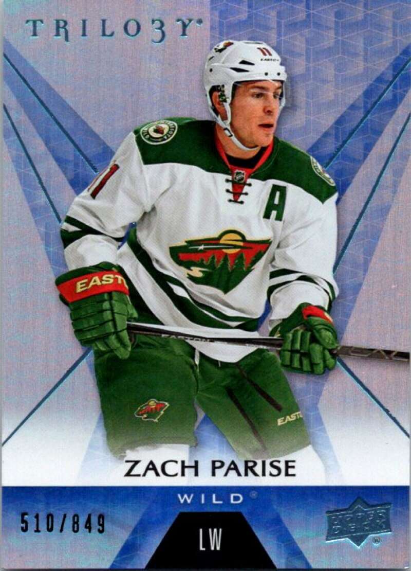 2016-17 Trilogy Blue Rainbow Foil #39 Zach Parise SER/849 Wild V93789 Image 1