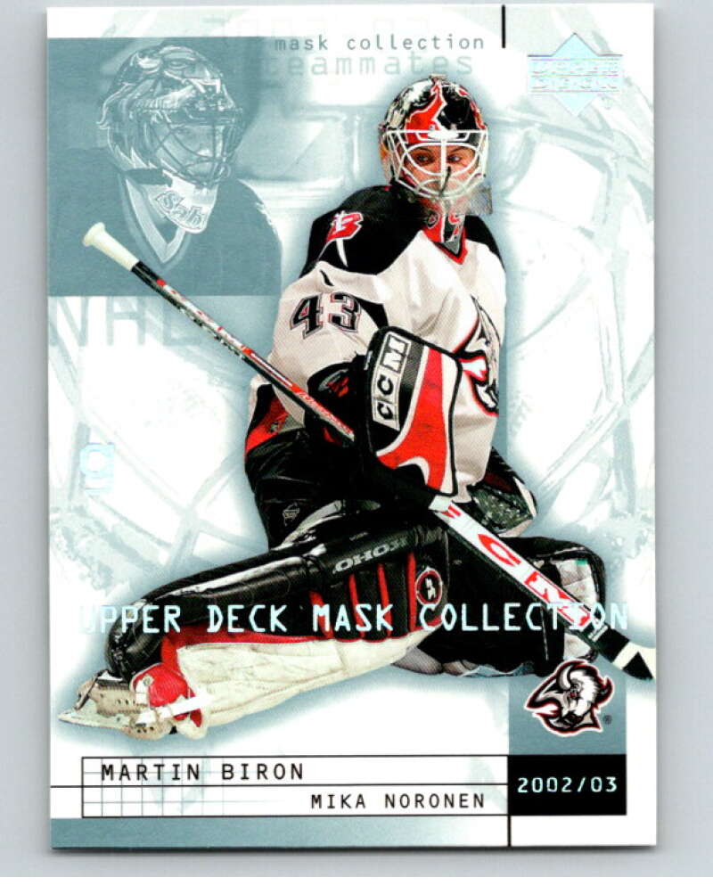 2002-03 UD Mask Collection #11 Mika Noronen/Martin Biron Sabres V94918 Image 1