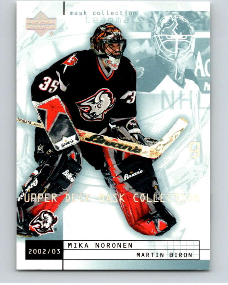 2002-03 UD Mask Collection #12 Martin Biron/Mika Noronen Sabres V94919 Image 1