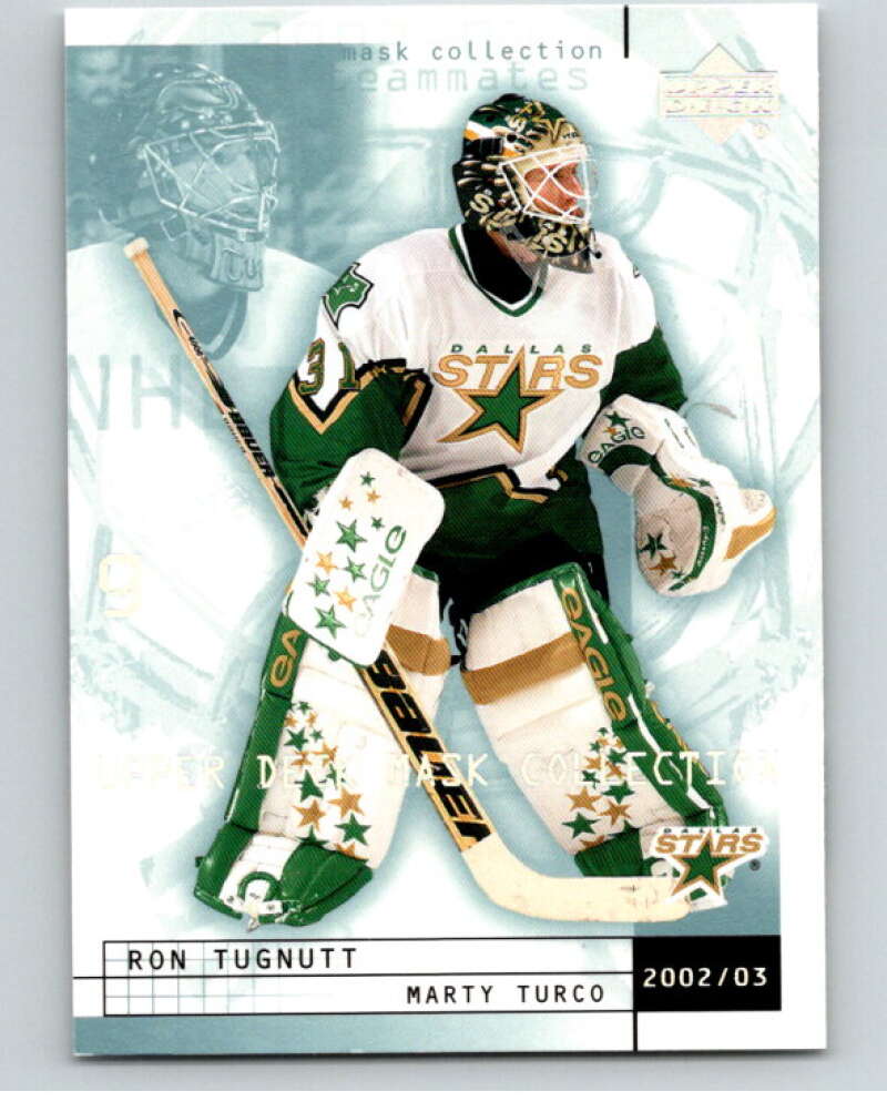 2002-03 UD Mask Collection #27 Marty Turco/Ron Tugnutt Dallas Stars V94925 Image 1