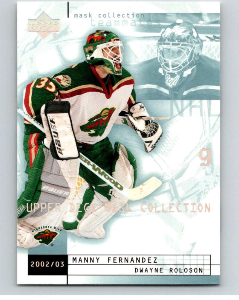 2002-03 UD Mask Collection #42 Dwayne Roloson/Manny Fernandez V94930 Image 1