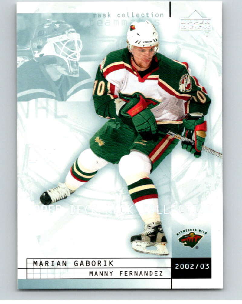 2002-03 UD Mask Collection #44 Marian Gaborik/Manny Fernandez V94932 Image 1