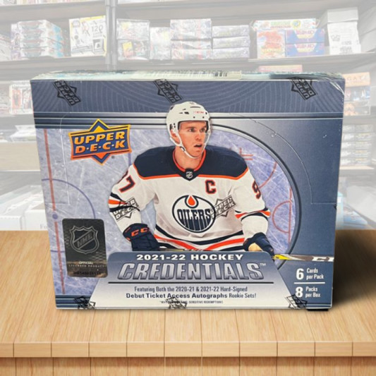2021-22 Upper Deck Credentials Factory Sealed Hockey Hobby Box  Image 1