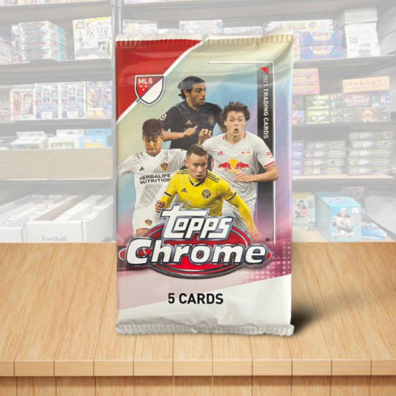 2021 Topps Chrome MLS Soccer 5 Card Sealed PACK - Pink X-Fractor Exclusive Image 1