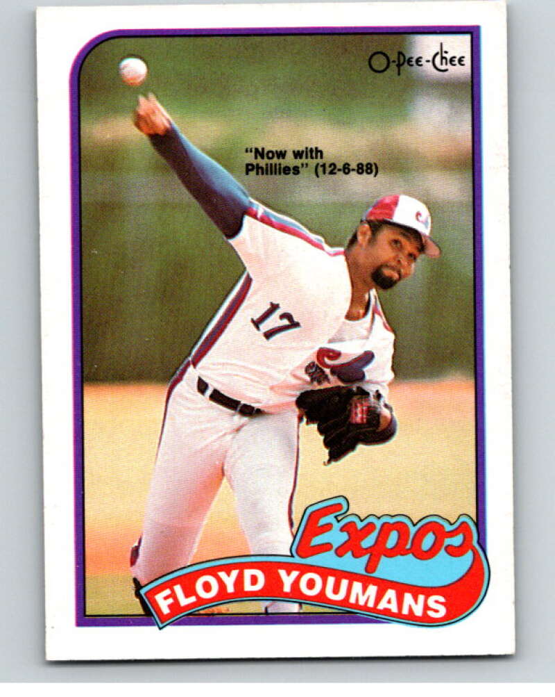 1989 O-Pee-Chee Baseball #91 Floyd Youmans Phillies/Expos V95498 Image 1