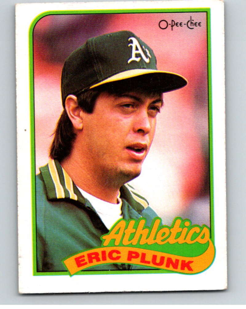 1989 O-Pee-Chee Baseball #141 Eric Plunk Oakland Athletics V95626 Image 1