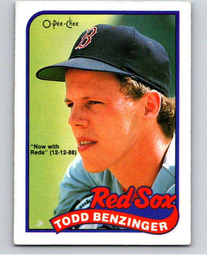 1989 O-Pee-Chee Baseball #188 Todd Benzinger Reds/Red Sox V95735 Image 1