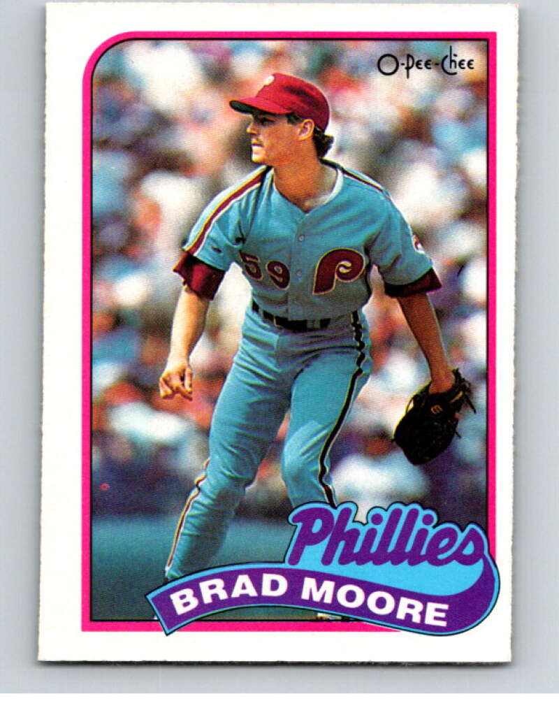 1989 O-Pee-Chee Baseball #202 Brad Moore Philadelphia Phillies V95767 Image 1