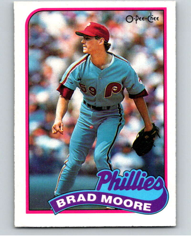 1989 O-Pee-Chee Baseball #202 Brad Moore Philadelphia Phillies V95770 Image 1