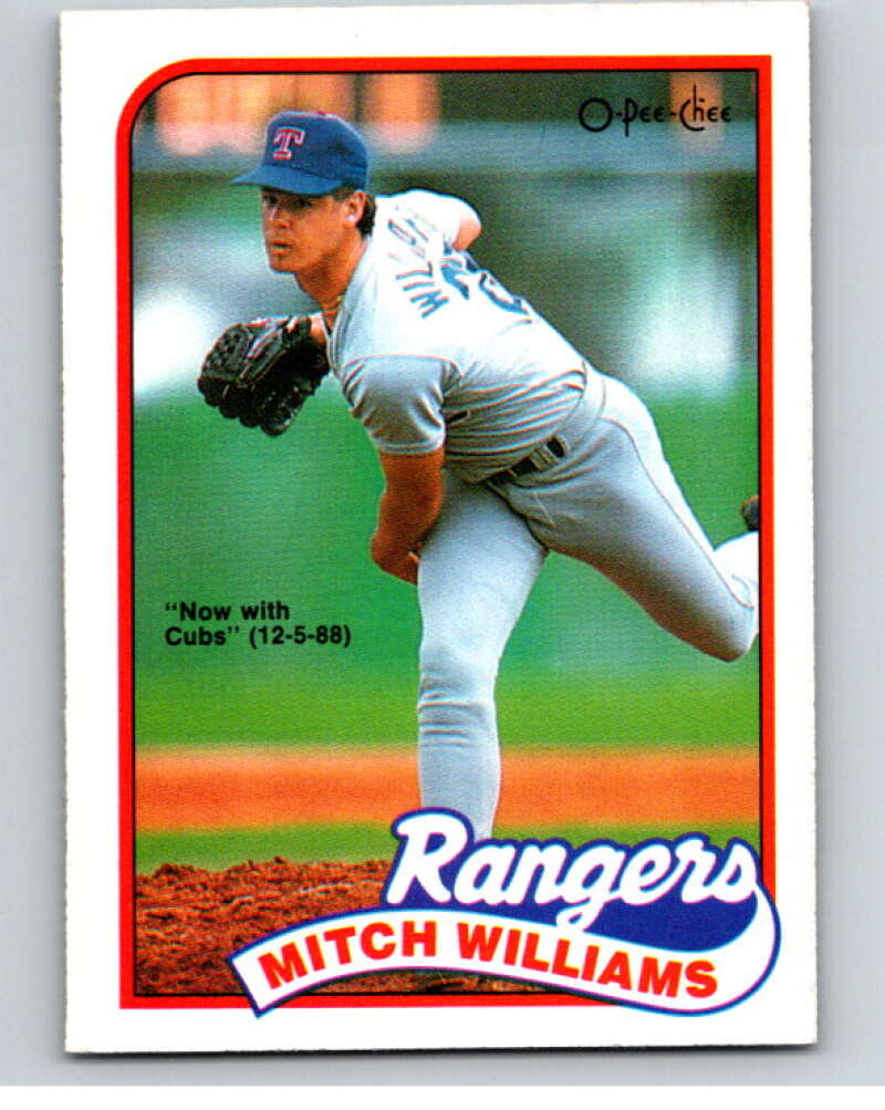 1989 O-Pee-Chee Baseball #377 Mitch Williams Cubs/Rangers V96205 Image 1