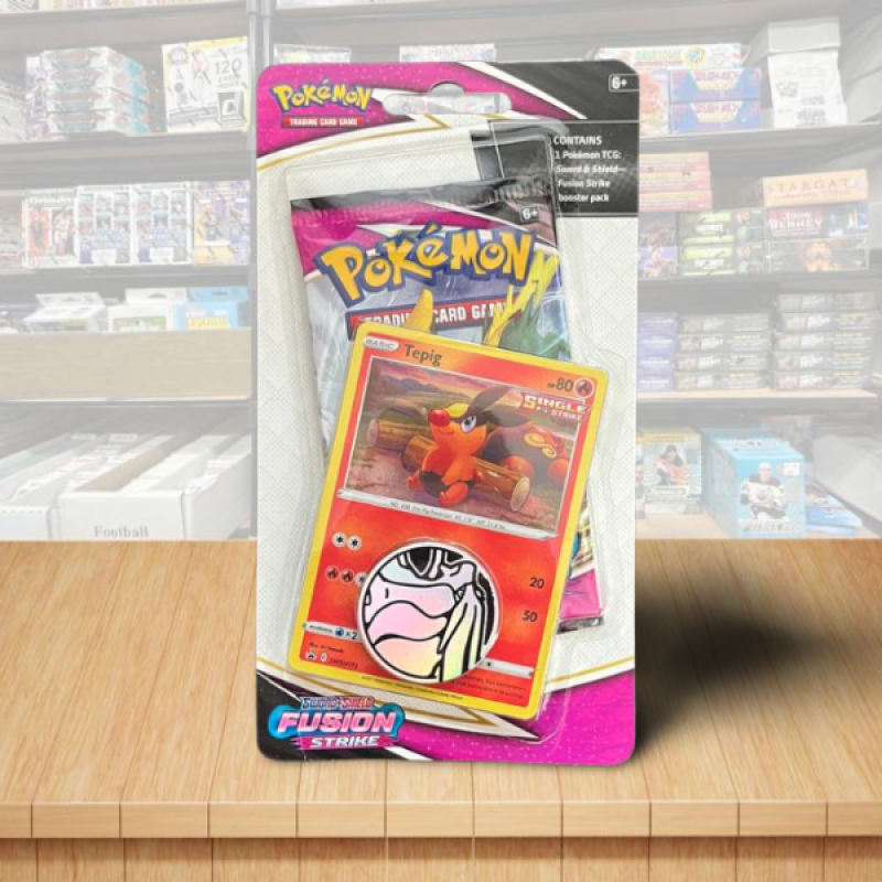Pokemon S&S Fusion Strike Booster Sealed Booster Pack + Tepig Card + Coin Image 1