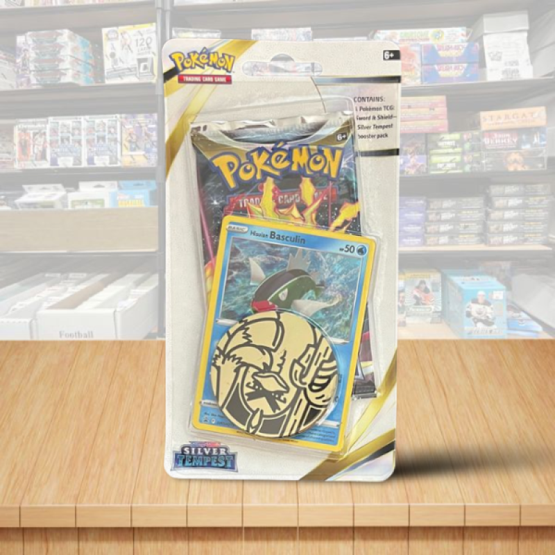 Pokemon S&S Silver Tempest Booster Sealed Booster Pack + Basculin Card + Coin Image 1