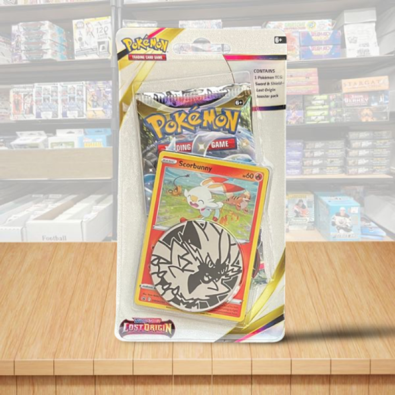 Pokemon S&S Lost Origin Booster Sealed Booster Pack + Scorbunny Card + Coin Image 1