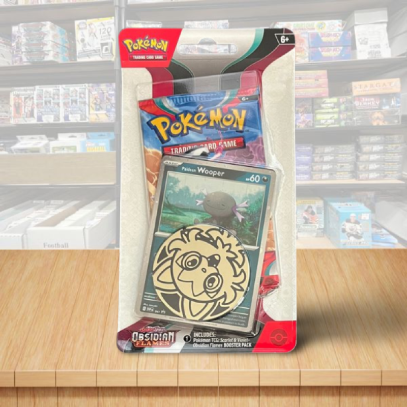 Pokemon Obsidian Flames Booster Sealed Booster Pack + Wooper Card + Coin Image 1