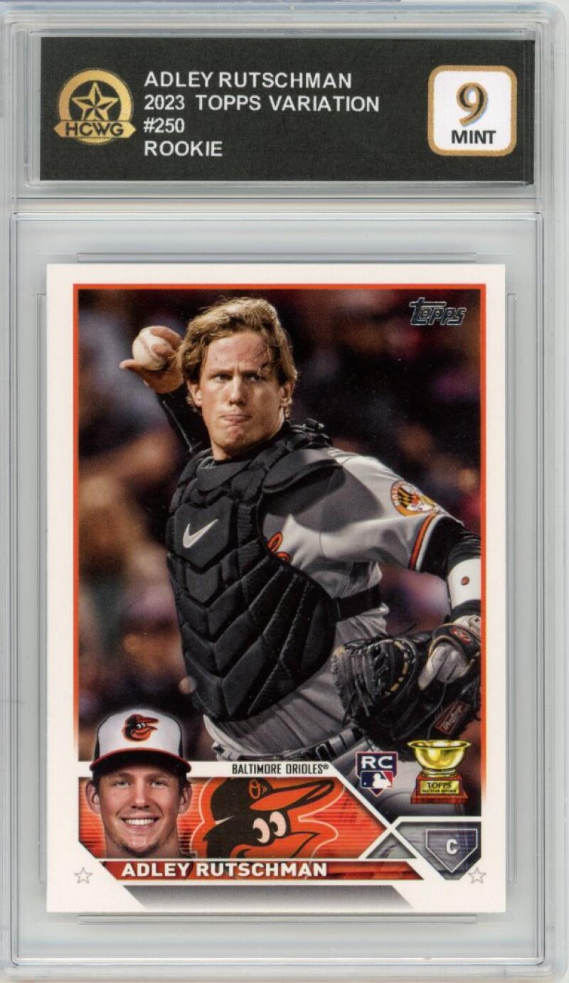 2023 Topps Variation #250 Adley Rutschman Rookie RC Graded Mint HCWG 9 Image 1