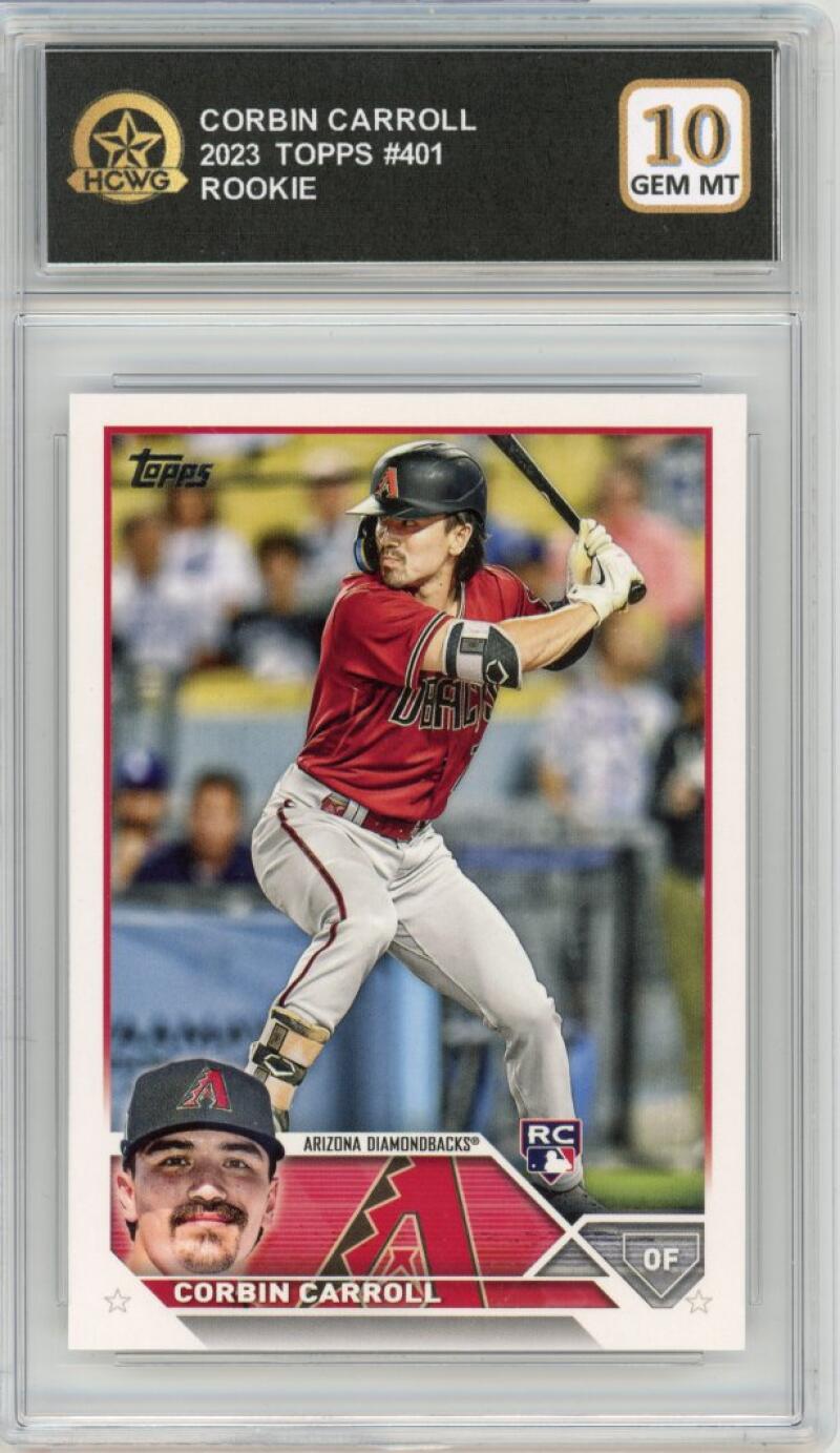 2023 Topps #401 Corbin Carroll Rookie RC Arizona Graded Gem-Mint HCWG 10 Image 1
