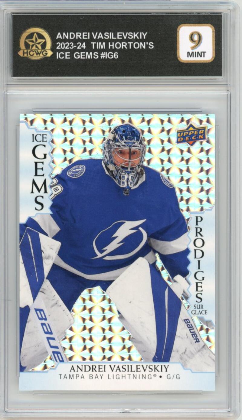 2023-24 UD Tim Hortons Ice Gems #IG6 Andrei Vasilevskiy Hockey Graded HCWG 9 Image 1