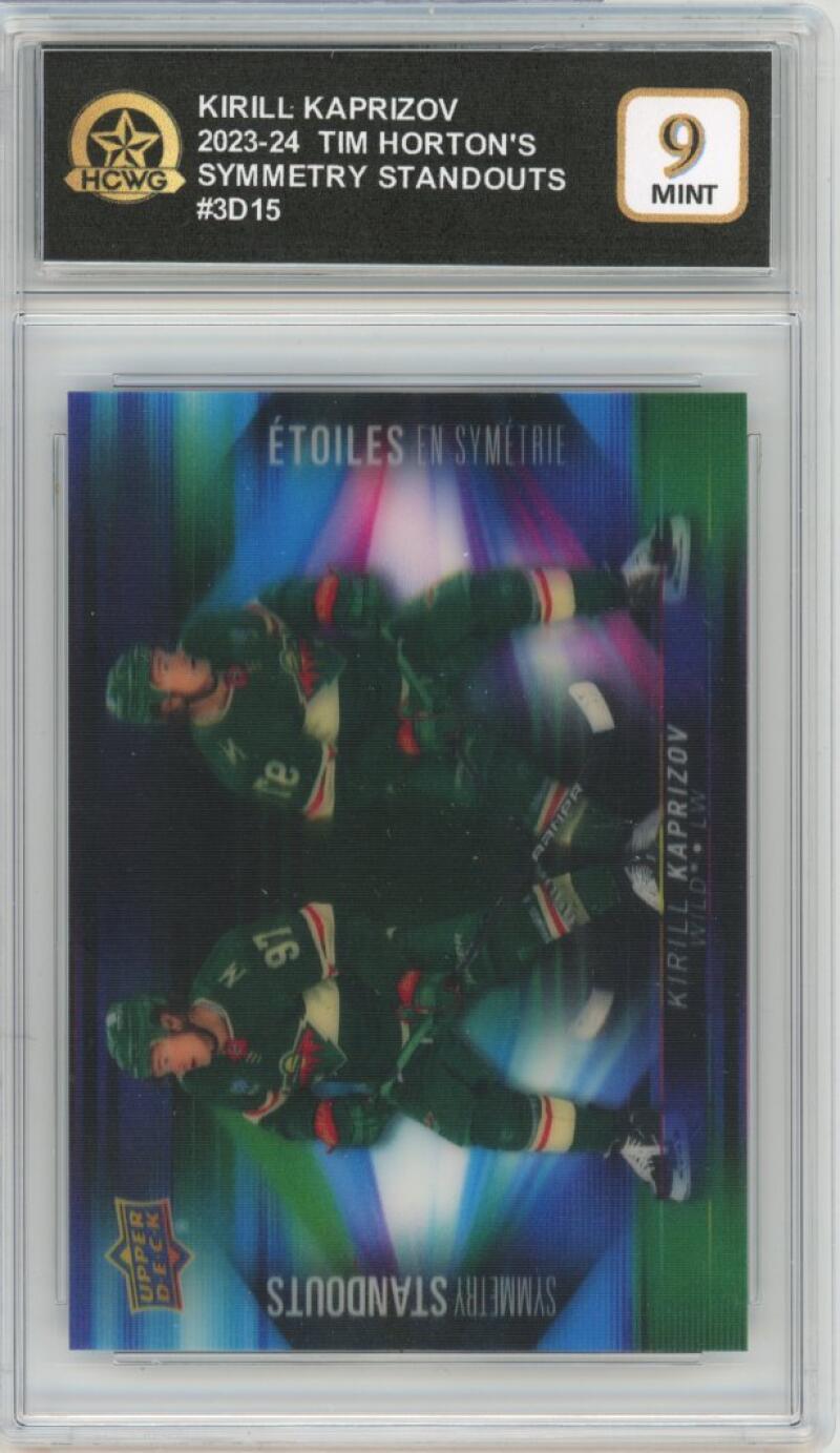 2023-24 UD Tim Hortons Symmetry #3D15 Kirill Kaprizov Hockey Graded HCWG 9 Image 1