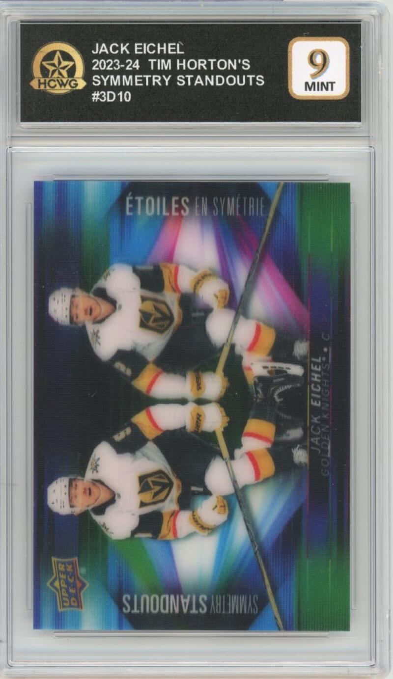 2023-24 UD Tim Hortons Symmetry #3D10 Jack Eichel Hockey Graded HCWG 9 Image 1