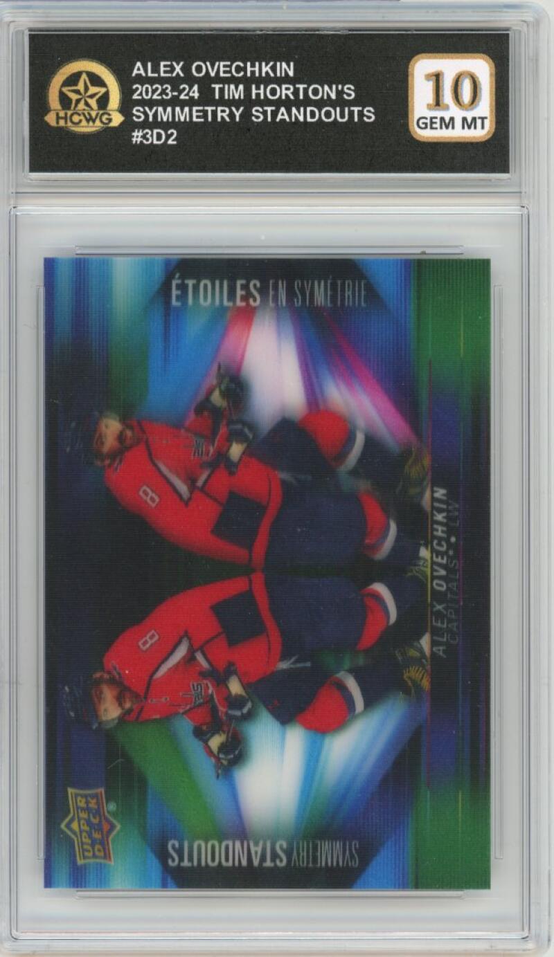 2023-24 UD Tim Hortons Symmetry #3D2 Alex Ovechkin Hockey Graded HCWG 10 Image 1