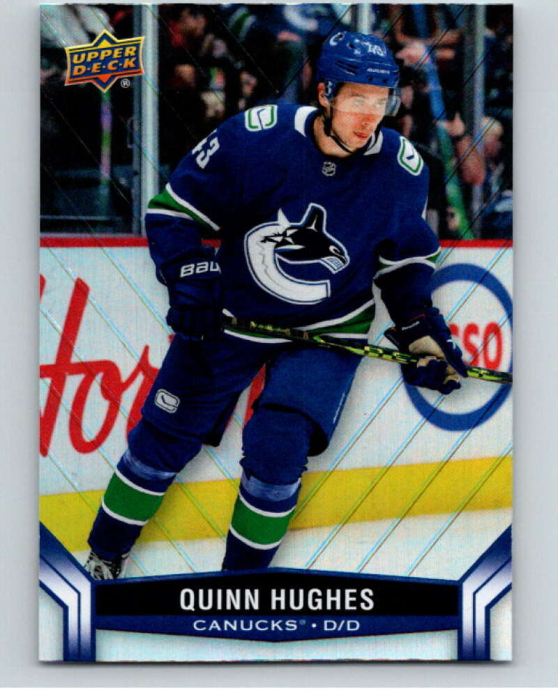 2023-24 Upper Deck Tim Hortons #43 Quinn Hughes Vancouver Canucks Image 1