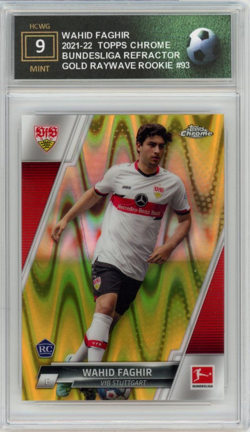 2021-22 topps Chrome Bundesliga Refractor Gold Wahid Faghir Rookie Mint HCWG 9 Image 1