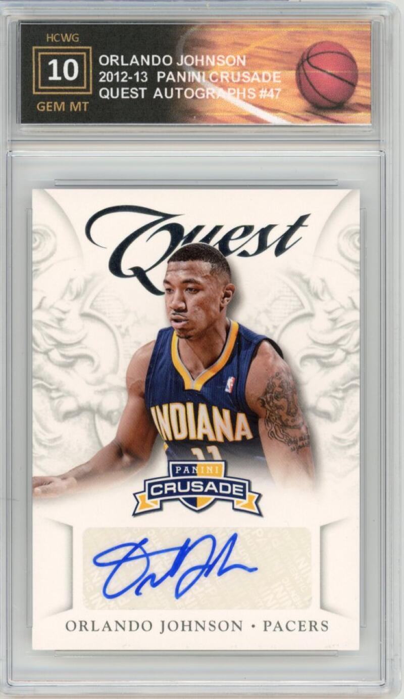 2012-13 Panini Crusade Quest Autographs Orlando Johnson Gem Mint HCWG 10 Image 1