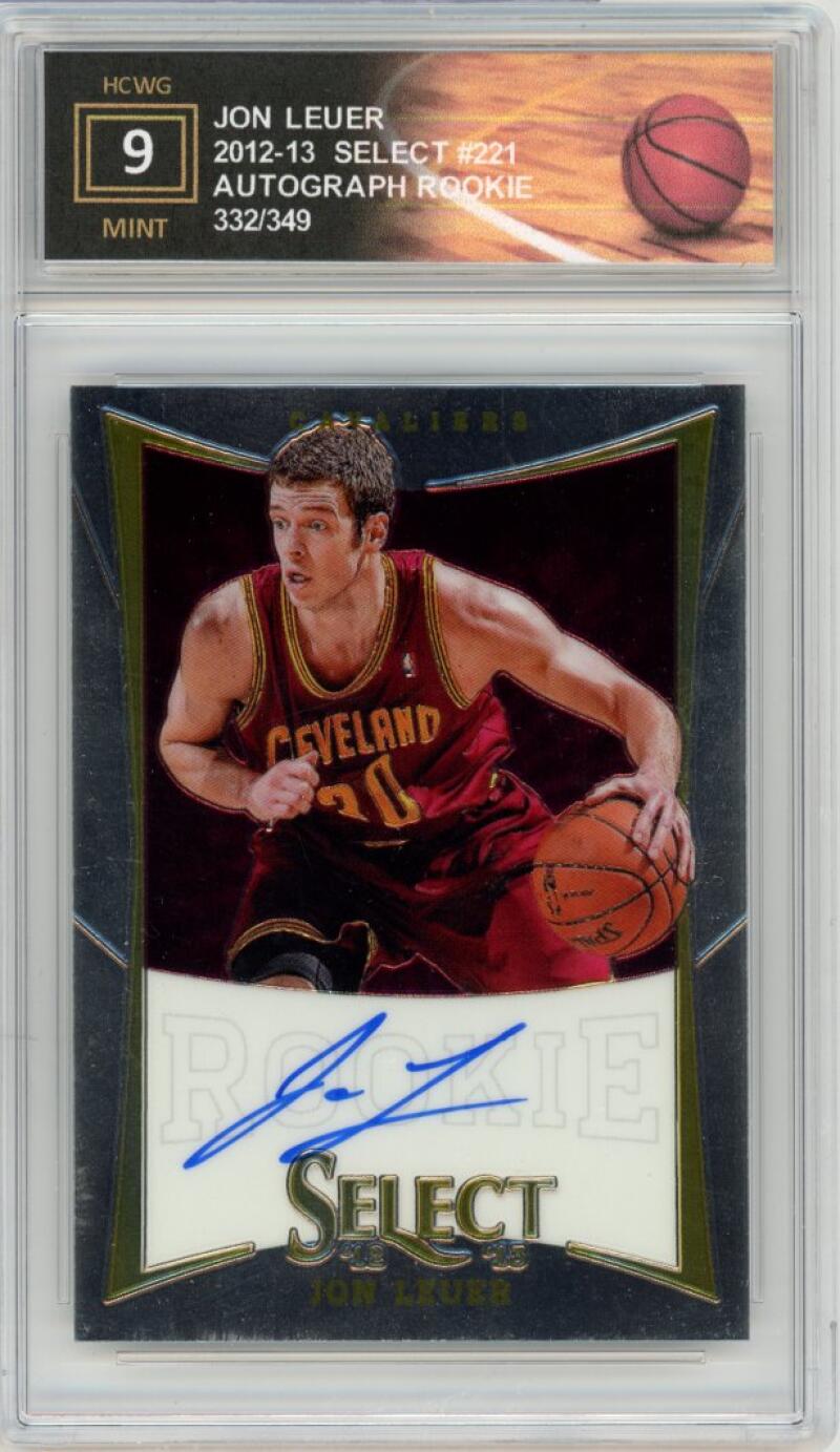 2012-13 Panini Select Jon Leuer Autograph /349 Rookie Graded Mint HCWG 9 Image 1