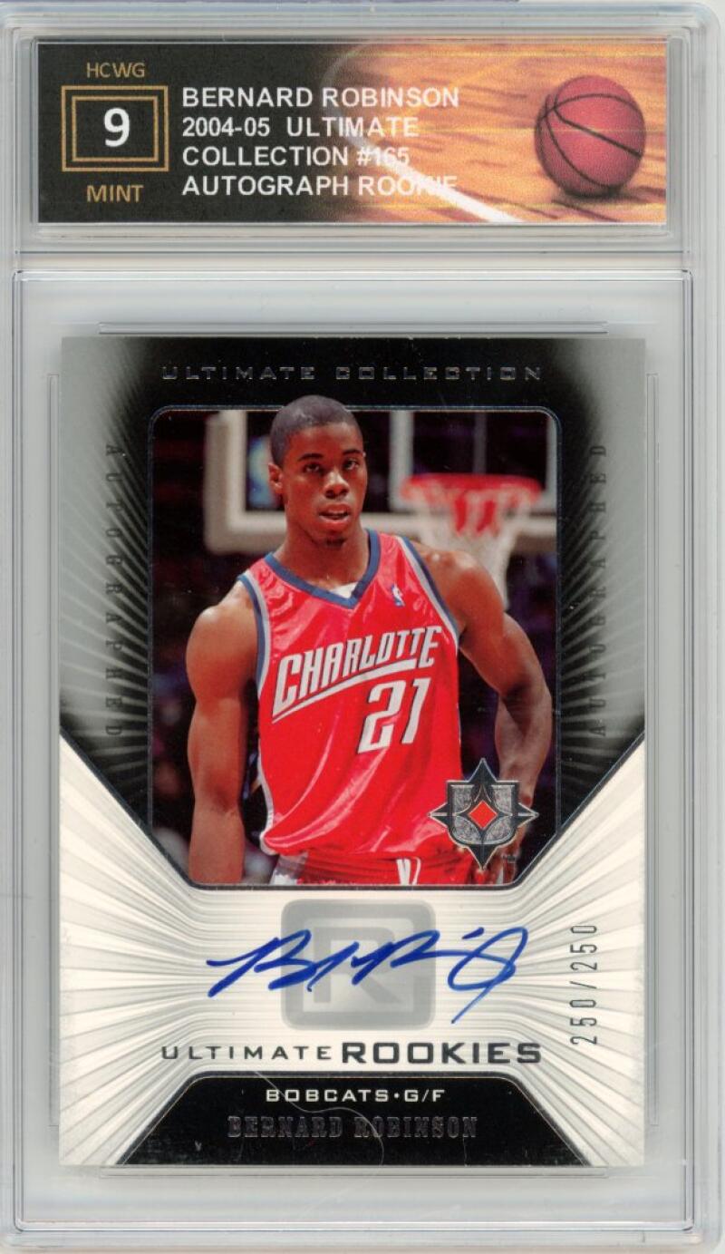 2004-05 Ultimate Collection Bernard Robinson Auto Rookie Graded Mint HCWG 9 Image 1