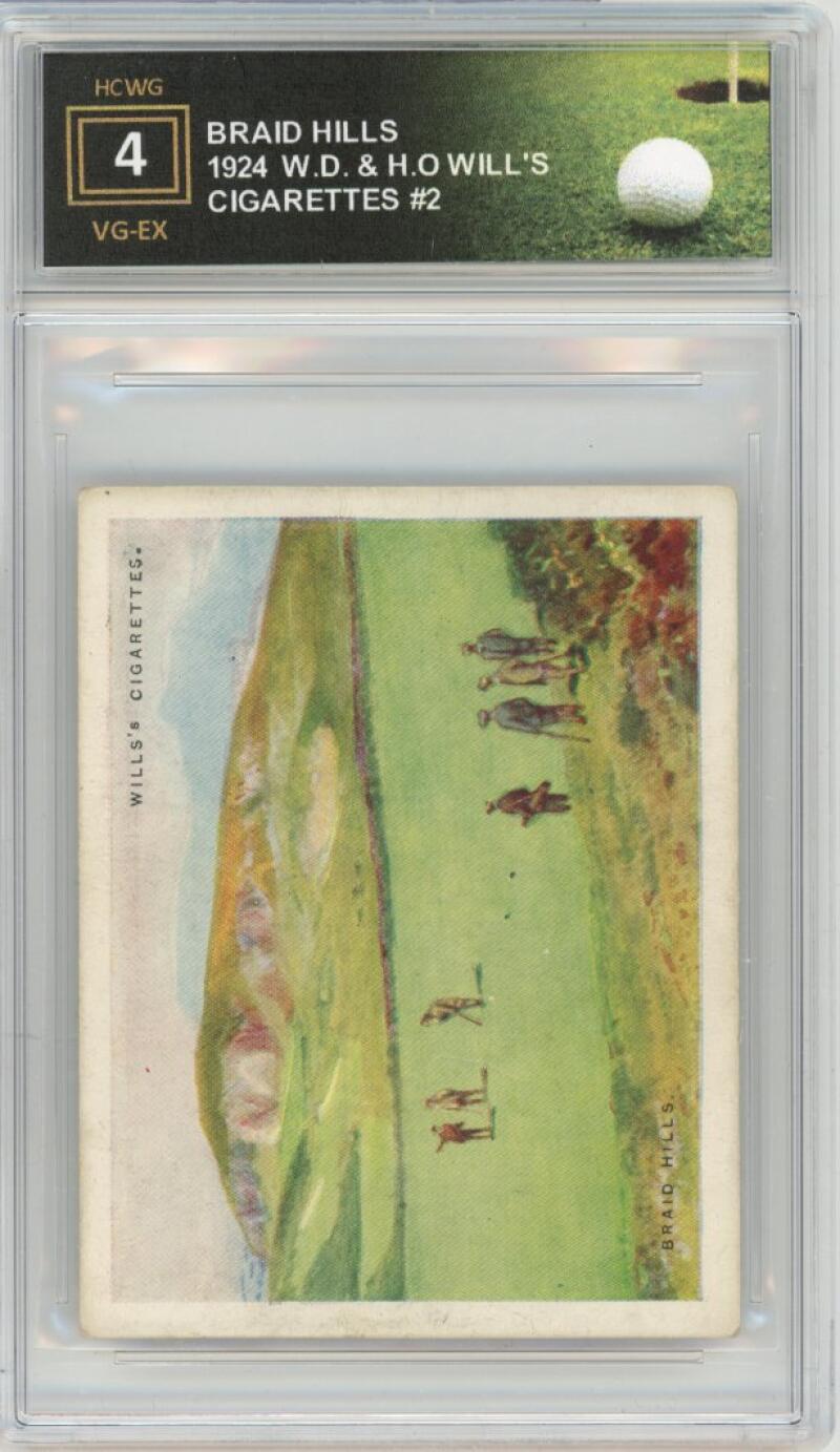 1924 W.D. & H.O Will's Cigarettes Golf #2 Braid Hills Graded VG HCWG 4 Image 1