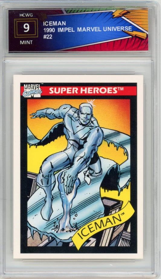 1990 Impel Marvel Universe #22 Iceman - Graded HCWG 9 Image 1