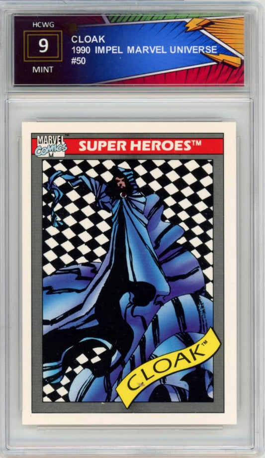 1990 Impel Marvel Universe #50 Cloak - Graded HCWG 9 Image 1