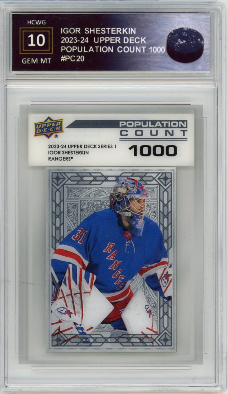 2023-24 Upper Deck Population Count Igor Shesterkin Graded Gem Mt HCWG 10 Image 1