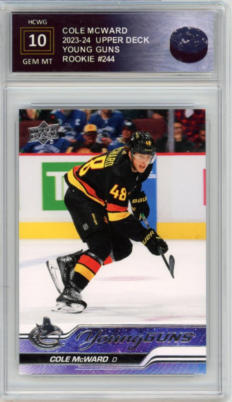 2023-24 Upper Deck #244 Cole McWard Young Guns YG Graded Gem Mt HCWG 10 Image 1