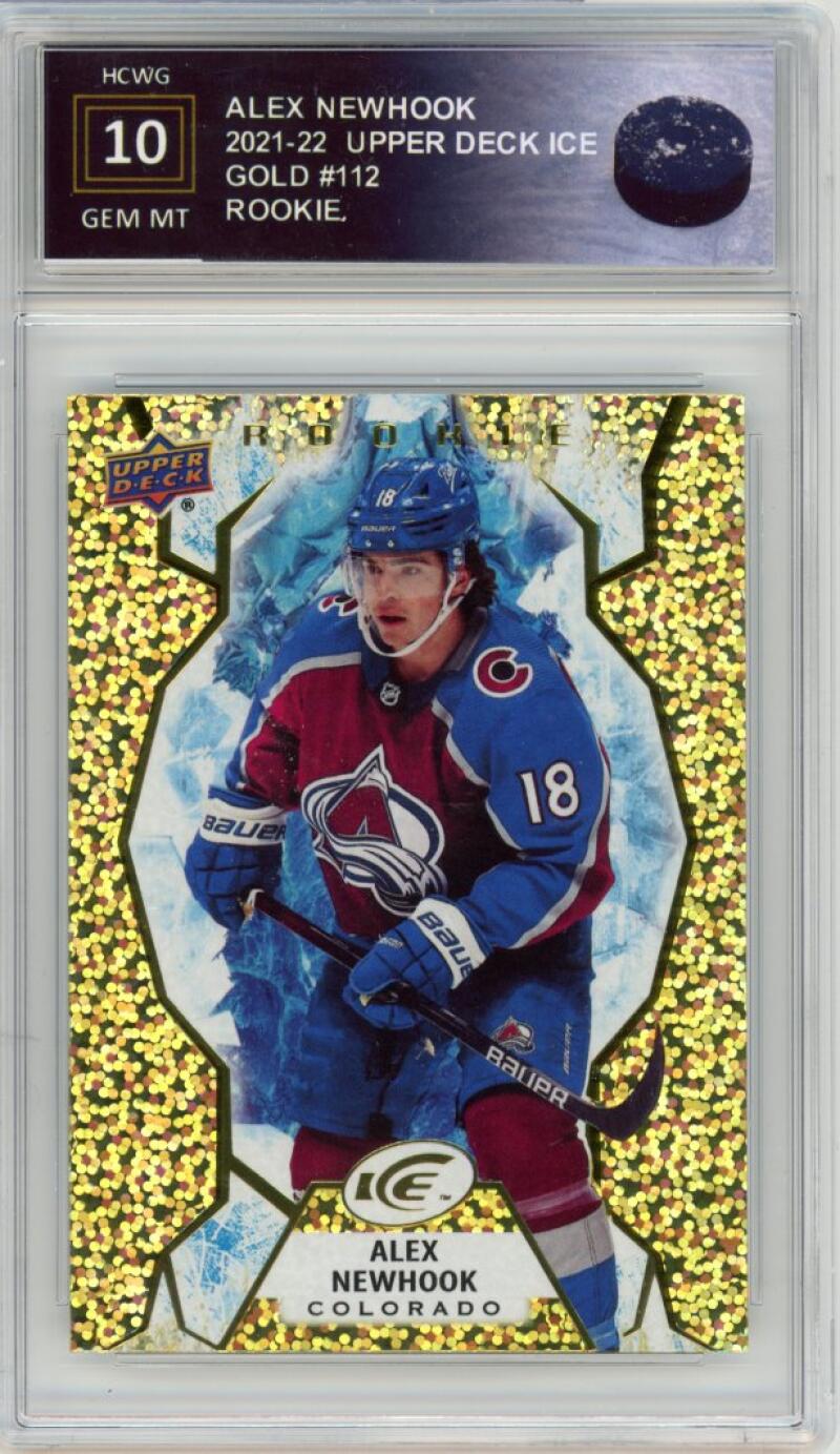 2021-22 Upper Deck Ice Gold #112 Alex Newhook Rookie Graded Gem Mt HCWG 10 Image 1