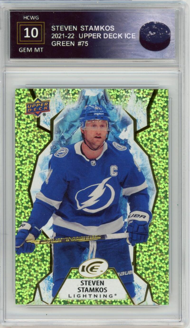 2021-22 Upper Deck Ice Green #75 Steven Stamkos Graded Gem Mt HCWG 10 Image 1