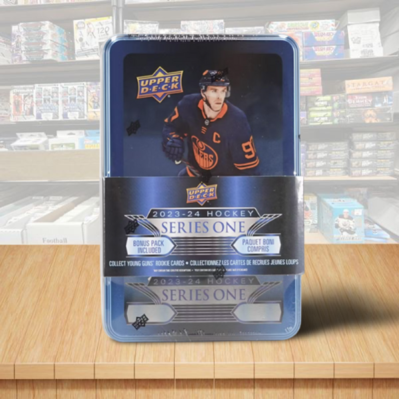 2023-24 Upper Deck Series 1 Hockey Sealed Tin - 9 Packs Per TIn Image 1